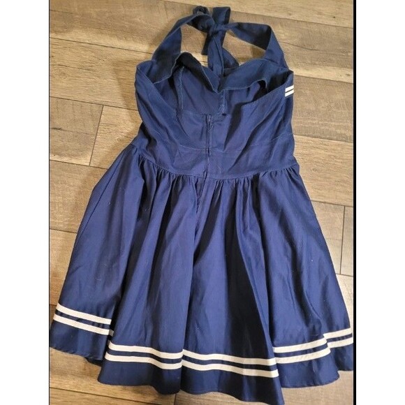 Hell Bunny Vixen Blue Sailor Pinup Vintage Dress XL - Picture 6 of 8